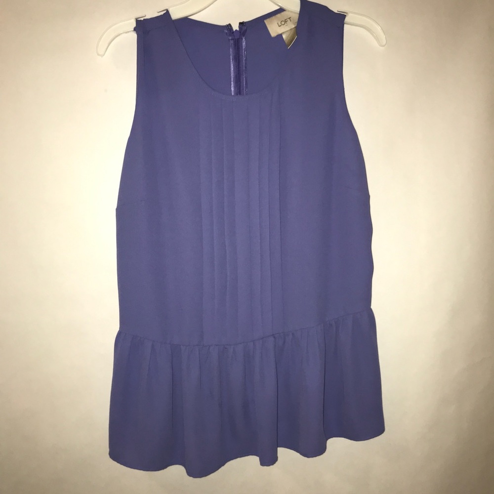 LOFT purple peplum tank top